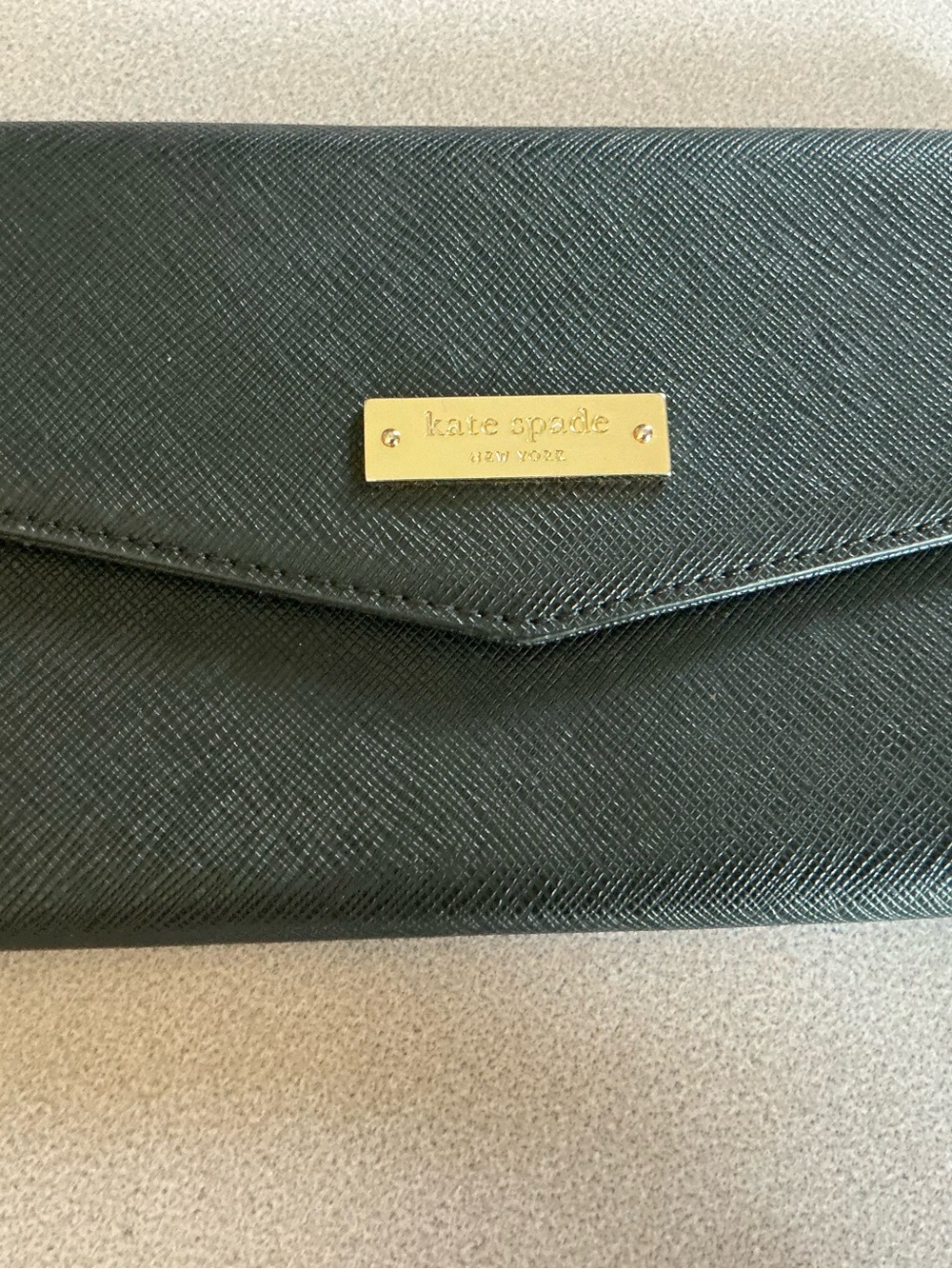Kate Spade Black Saffiano Envelope Wallet Clutch